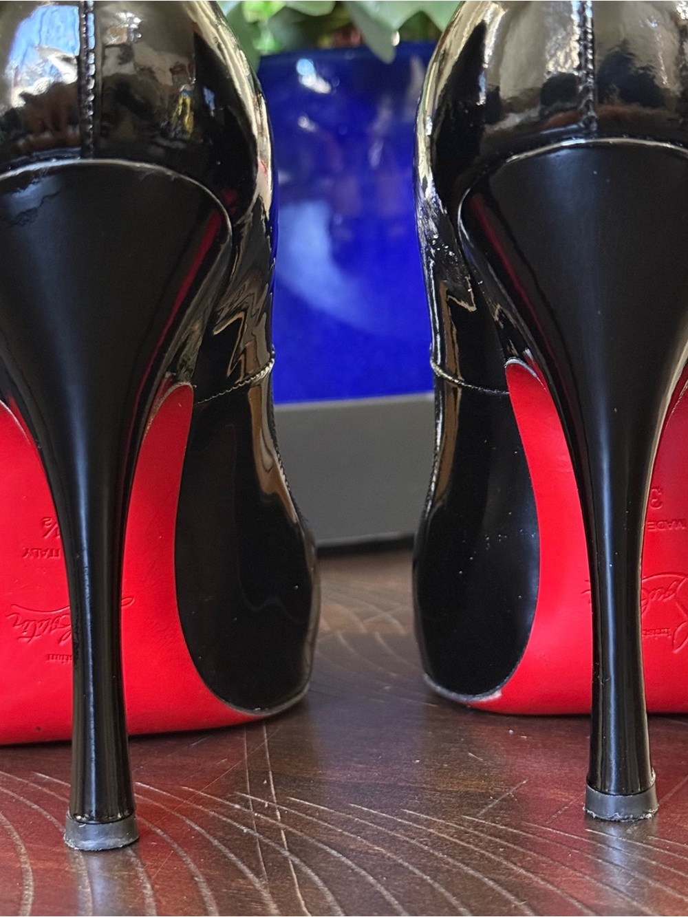 Christian Louboutin Black Patent Leather Pumps with Red Soles
